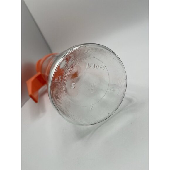 Vintage Anchor Hocking Orange Starburst Atomic Glass MCM Juice Pitcher 28 oz. - Picture 7 of 10